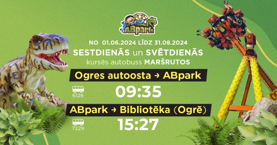 Bus service from Ogre to ABpark in the 2024 season