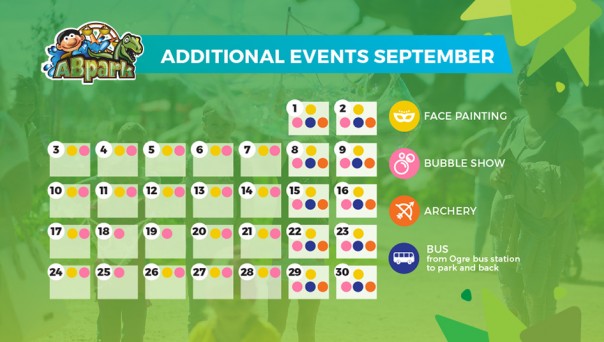 ABpark Planned Events and Bus Timetable in September 2018